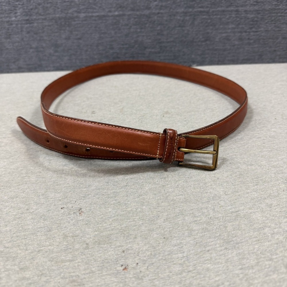 Dooney & Bourke Belt 38 Brown Sierra Leather Stitch 20013 Vintage USA Made